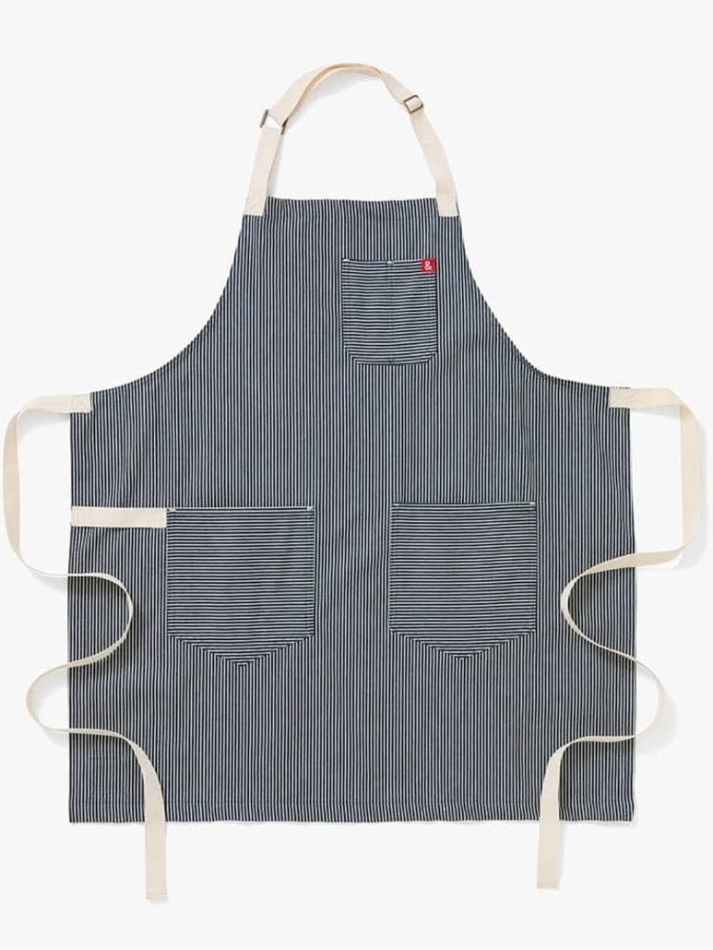 NEW HEDLEY & BENNETT Hickory Classic Apron Blue Cream